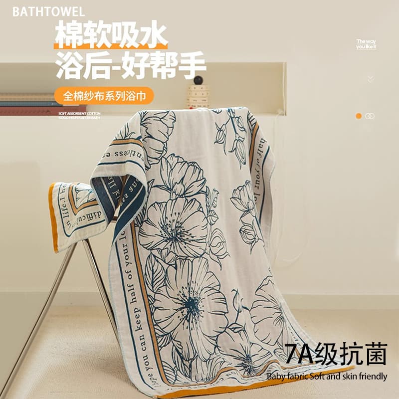 Pure Cotton Bath Towel Thickened Soft Absorbent Unisex Home Bath Towel Non-shedding Large Size Flannel Bath Towel for Men And Women