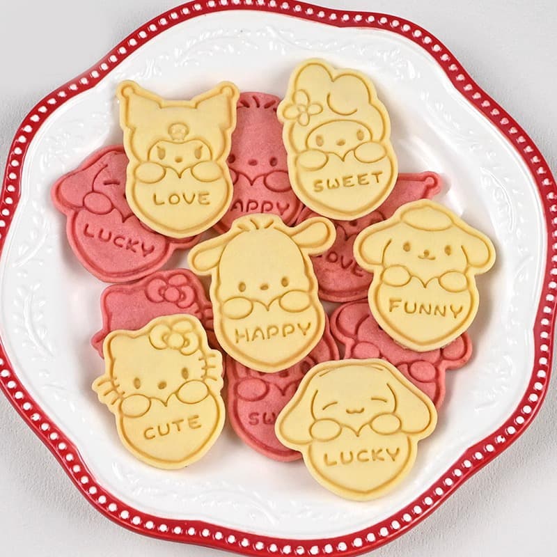 Valentine's Day Cartoon Biscuit Mold Pudding Dog Medi Rabbit Kulomi Heart-hugging Biscuit Cookies Flip Sugar Baking Mold