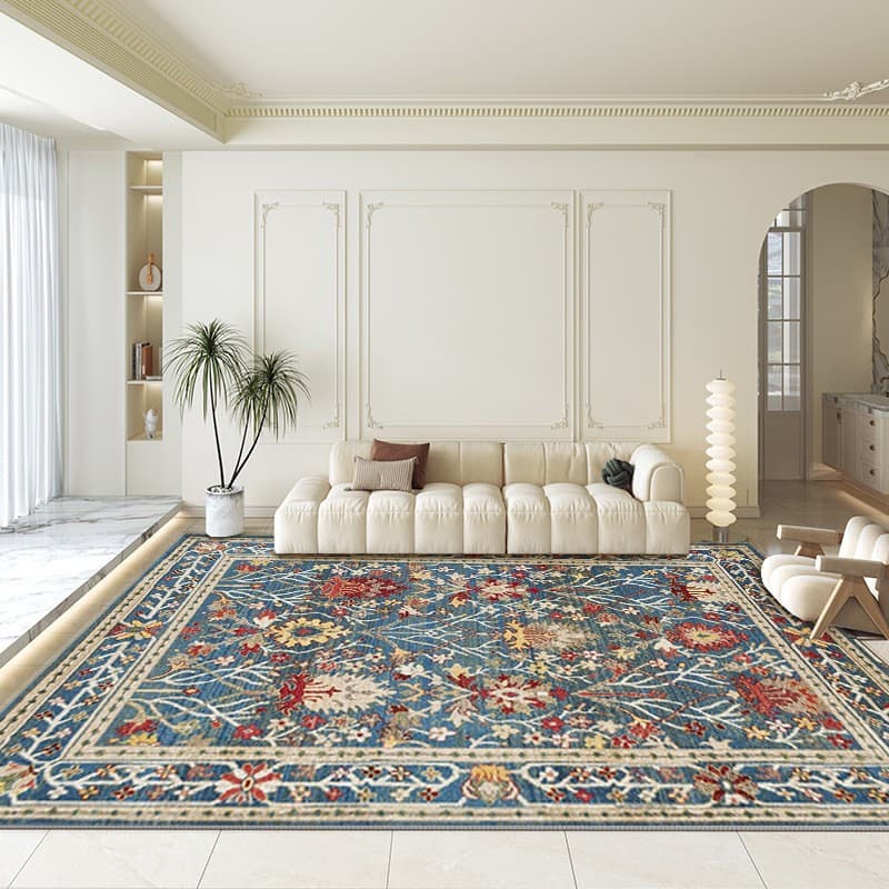 Cross-border American-style Foldable Carpet for Living Room, Sofa, Coffee Table, Large Area Full Coverage, Persian Style Bedroom Bedside Rug