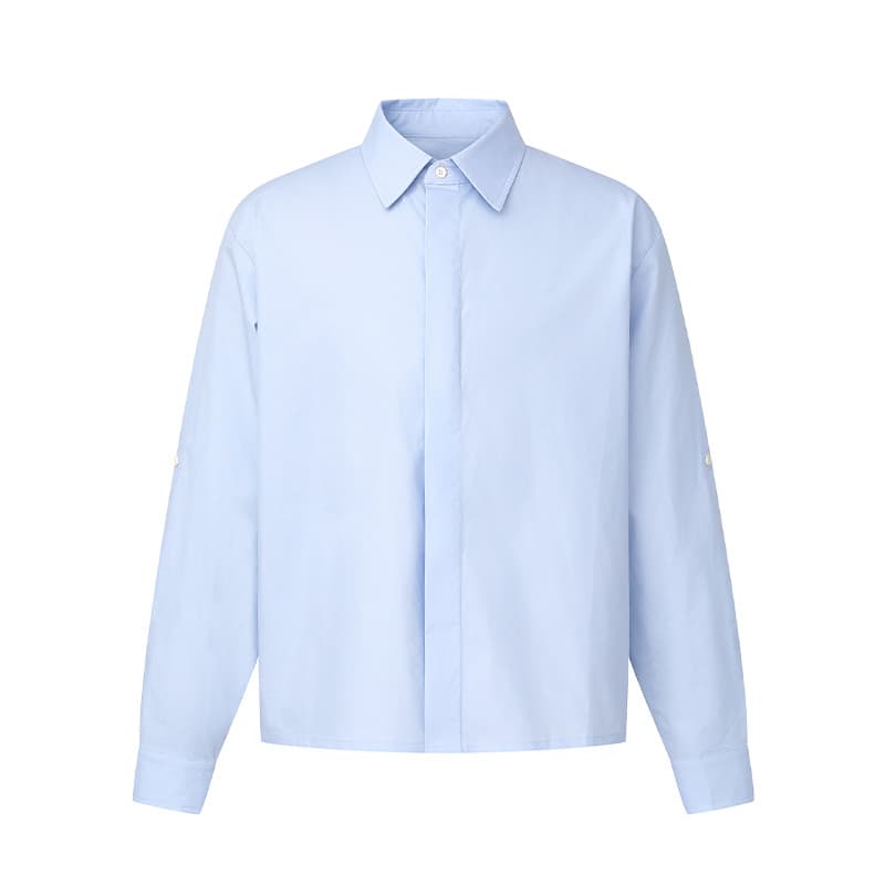 FORN3 Workwear Shirt Business Professional Formal Suit Shirt Retro Long-Sleeve Interview Wedding Work Shirt