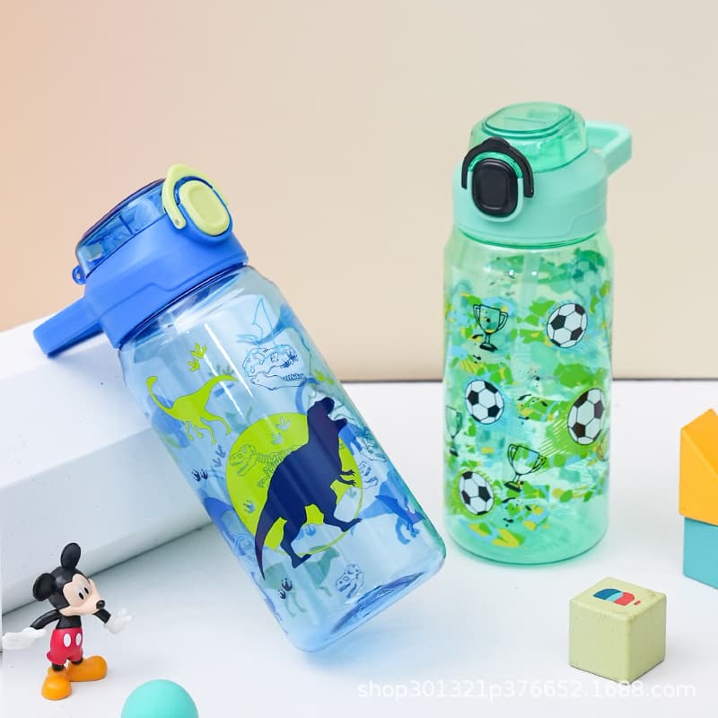 New Cross-Border Cartoon Straw Cup Summer Children's Water Bottle for Boys and Girls Students High Appearance Portable Straw Water Jug