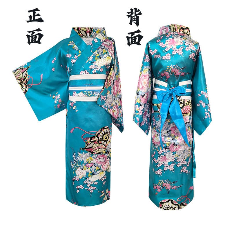 Cross-border Cosplay Children Japanese Kimono Traditional Clothing Printed Yukata Robe Anime Performance Photography Set