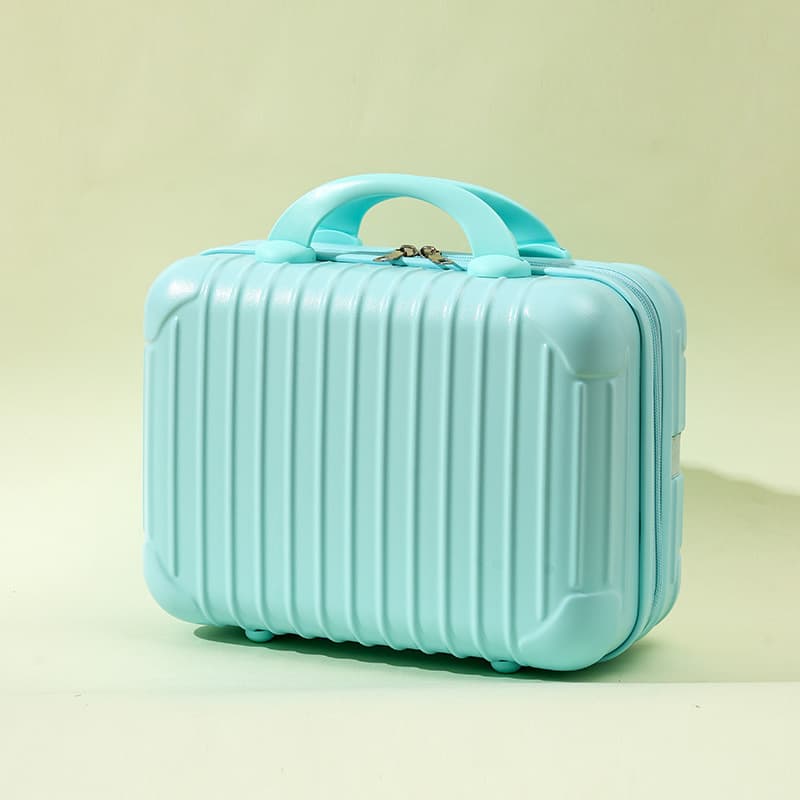 Mini Portable Makeup Case 14-inch ABS Material Travel Storage Waterproof Shockproof Carry-on Handheld Makeup Box Bag 1