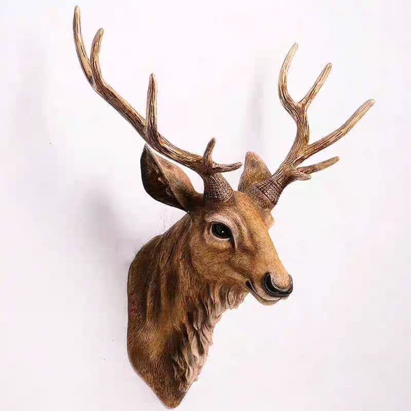 Wall Decoration Hanging Ornament Goat Head Decor Hanging Deer Head Antlers Wall Mount Vintage European Creative Animal Wall Art