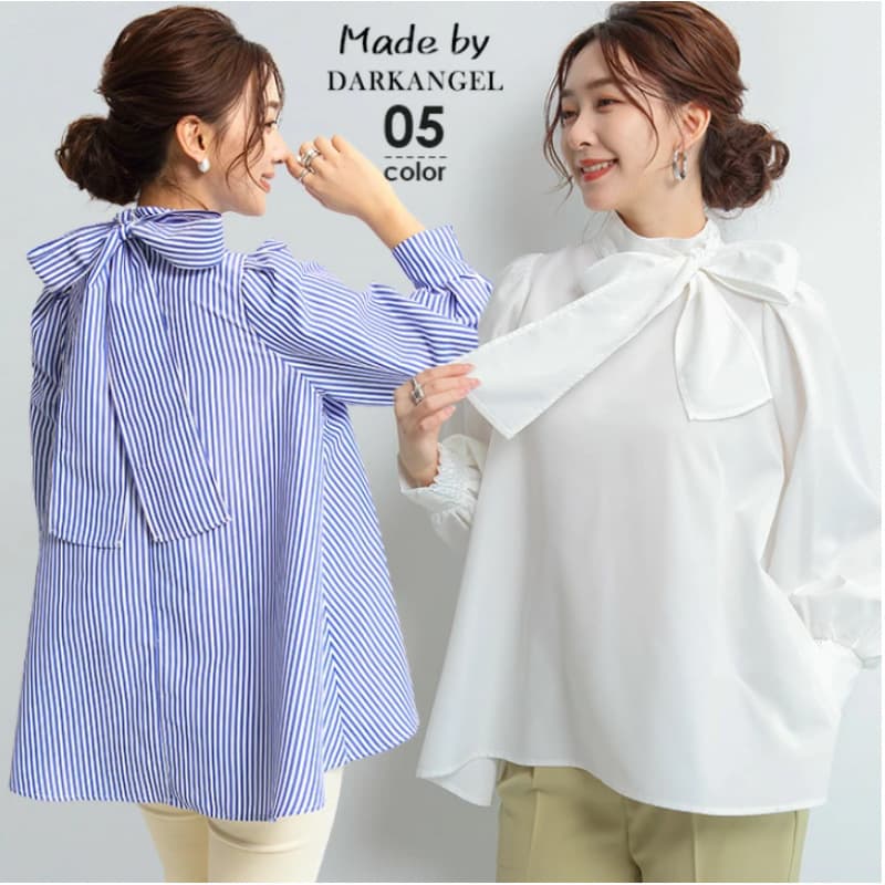 Cross-border Trade Japanese-style Spring/Autumn Lantern Sleeve Bow Tie Stand Collar Long-sleeve Blouse for Women Age-reducing Doll Shirt Top