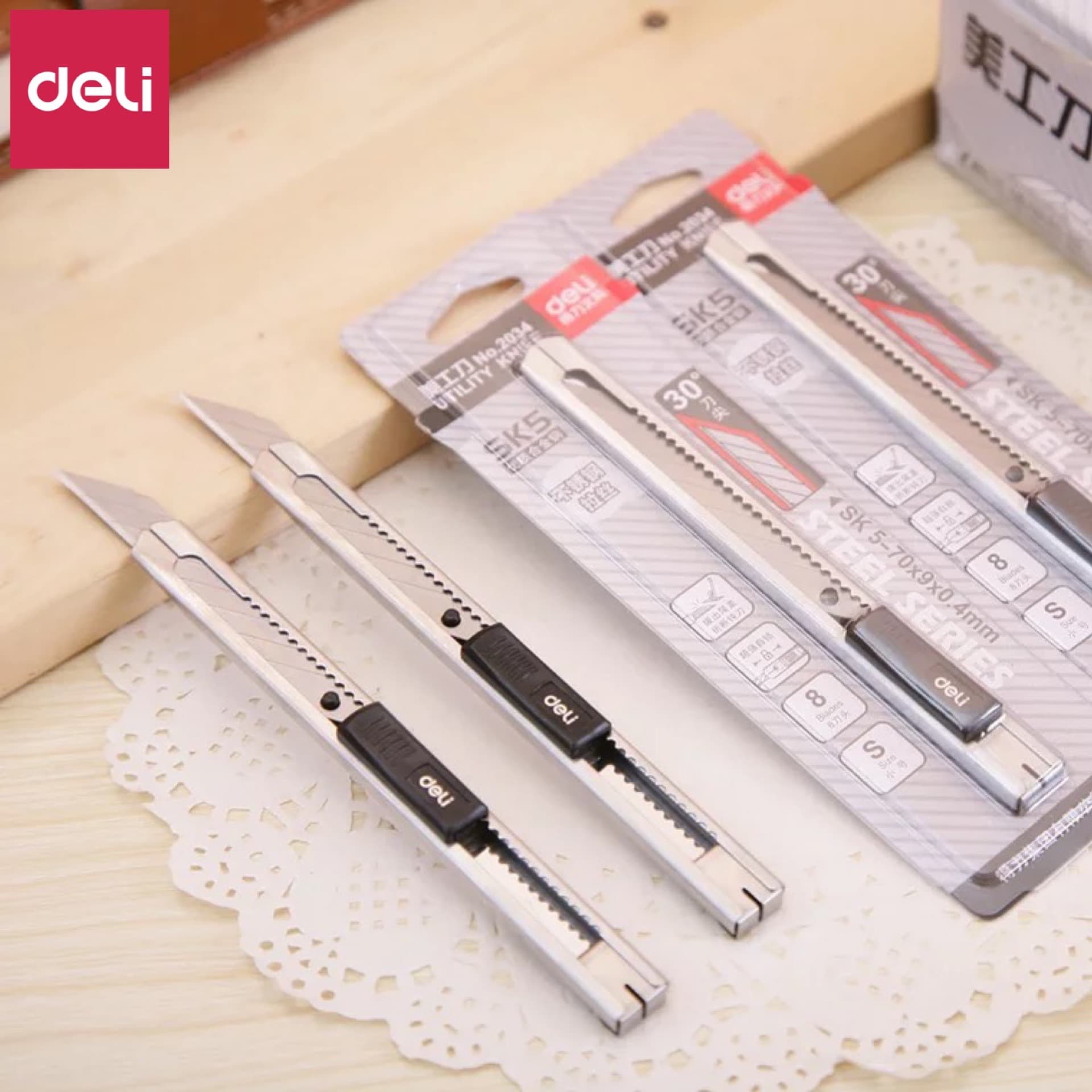 Deli 2034 Small Portable Utility Knife Deli Student Art Knife Mini Office Utility Knife