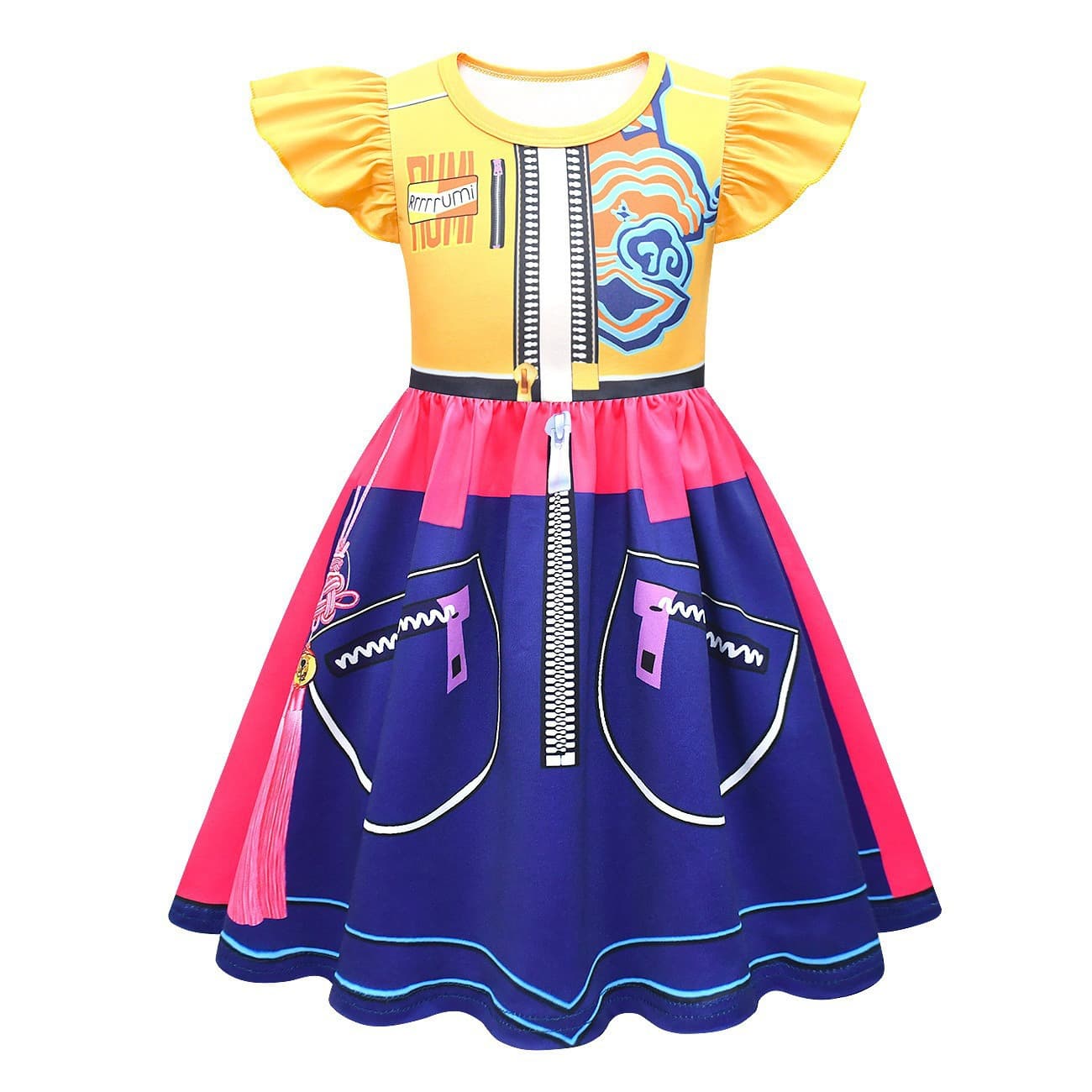 Halloween new Korean girl group K-POP Witch Hunters group cos clothing Rumi children's printed flying sleeve dress