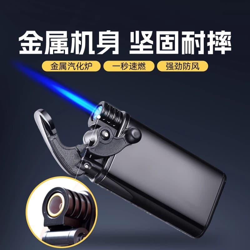 2025 Upgraded Factory Wholesale Windproof Lighter Blue Flame Jet Lighter Custom Advertising Metal Windproof