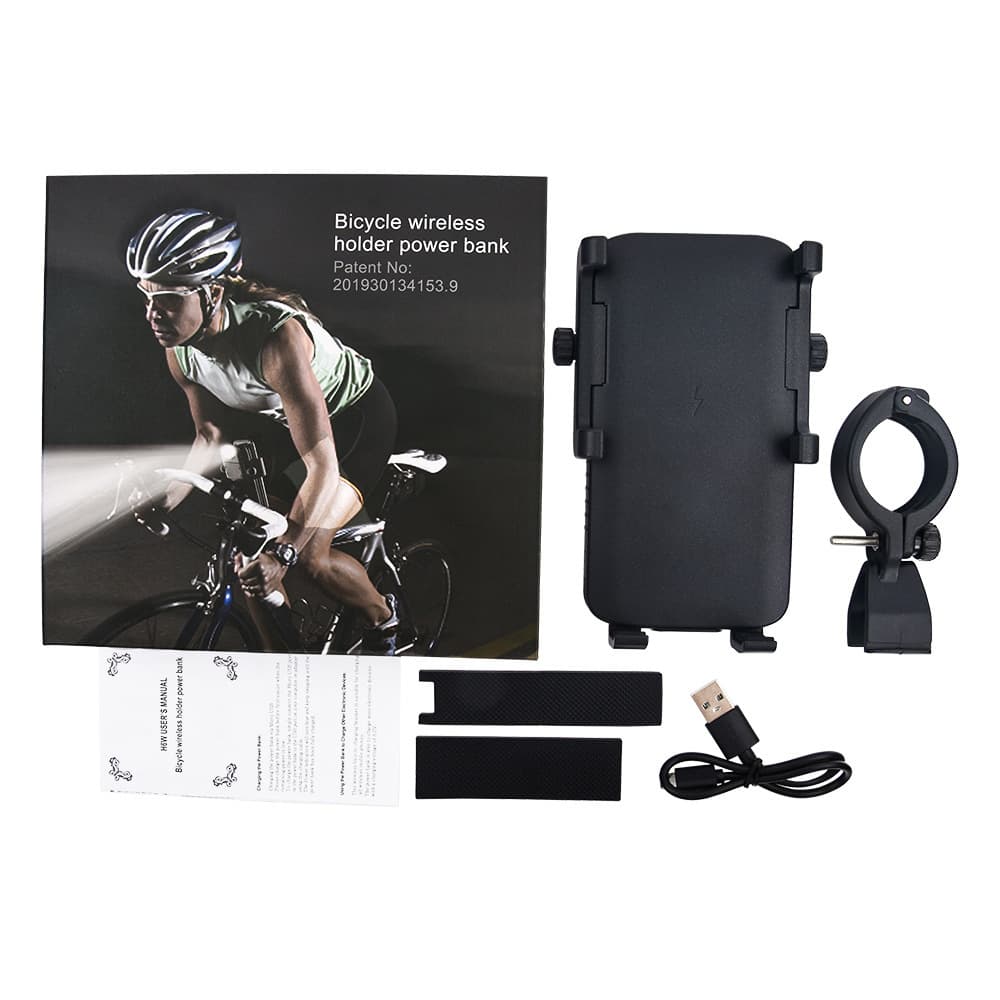 Sports Phone Wireless Charger Stand Power Bank 5000mAh Bicycle Electric Bike Riding Phone Holder