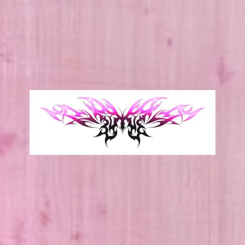 Sexy Pink Butterfly Totem Girl Tattoo Sticker Succubus Mark Abdominal Chest Waterproof Tattoo Sticker