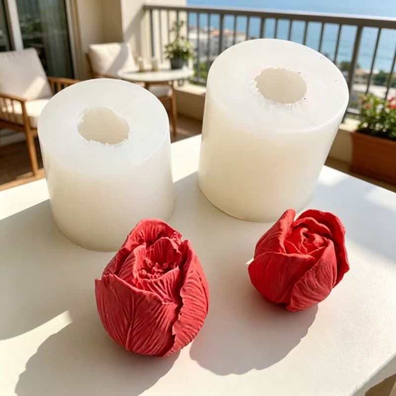 DIY Tulip Candle Flower Aromatherapy Wax Silicone Mold Flower Tulip Plaster Ornament Decoration Mold