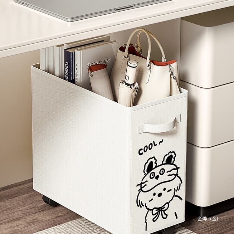 Office Under-Desk Storage Shelf, Workstation Bag Holder with Wheels, Dormitory Backpack Mobile Storage Cart by Jinye