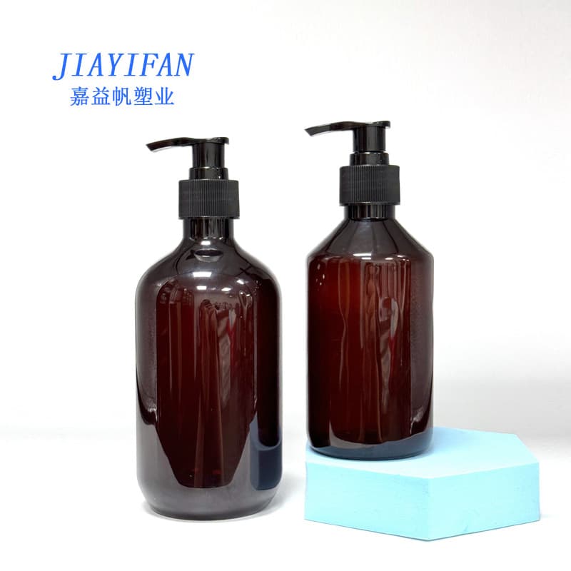 Spot 500ml brown shampoo bottle empty bottle 300ml hand sanitizer body lotion packaging bottle tea wholesale