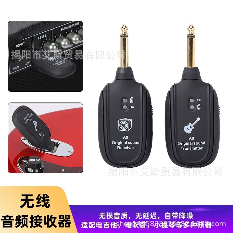 Wireless Guitar Transmitter A8 for Electric Guitar and Bass