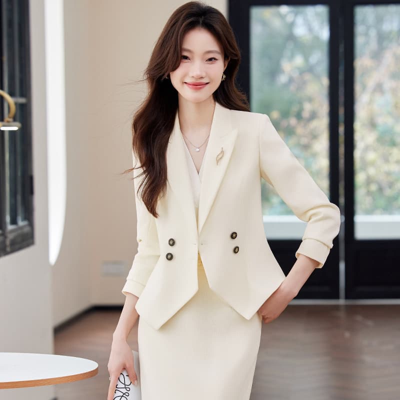 Formal Business Suit Set for Women, High-End Hostess Blazer and Skirt Two-Piece Set
