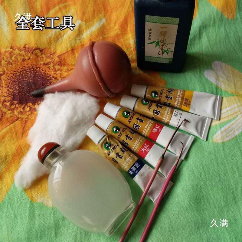 Brush Painting Tool Set with Empty Bottle Pen, White Blank Snuff Bottle, and Upgraded Calligraphy Brush Set Default Items