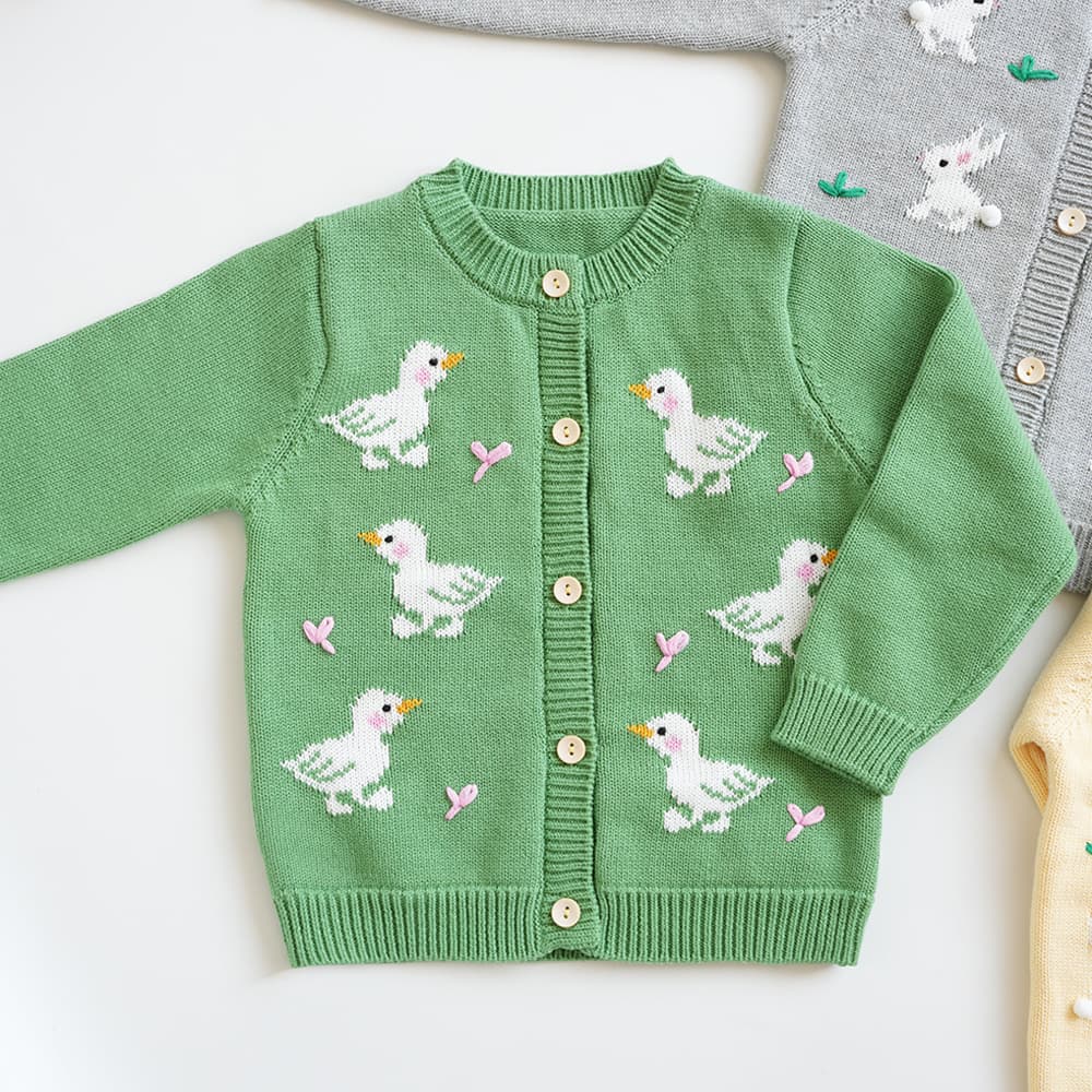 2026 New Style Girls Knitted Cardigan Spring Autumn Kids Top Cute Baby Sweater Coat for Cross-border