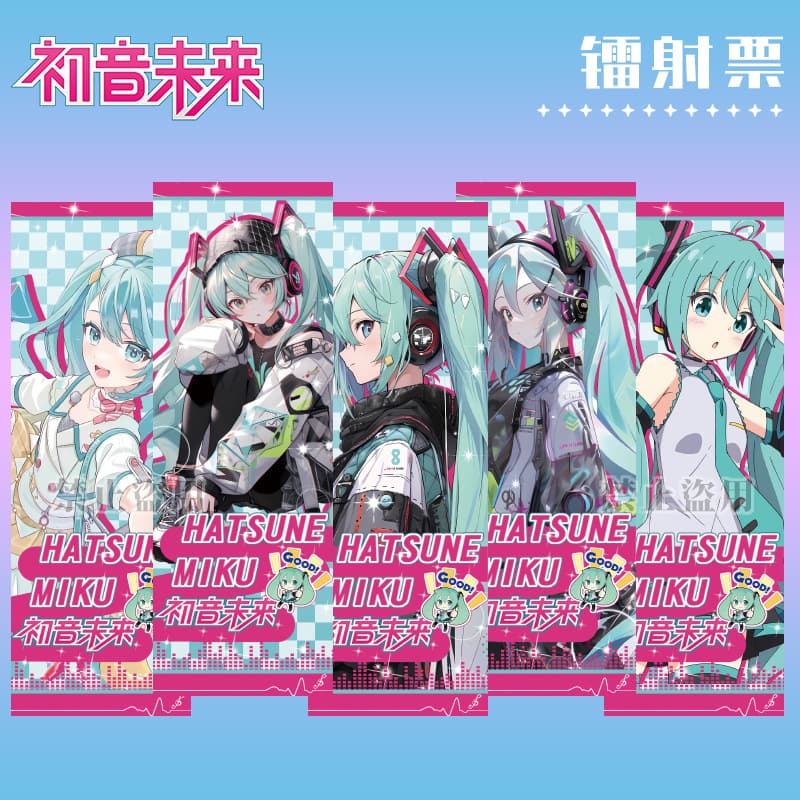 Hatsune Miku Laser Ticket Virtual Idol Anime Merchandise Two-Dimensional Paper Bookmark Fan Collection Card Gift in Stock