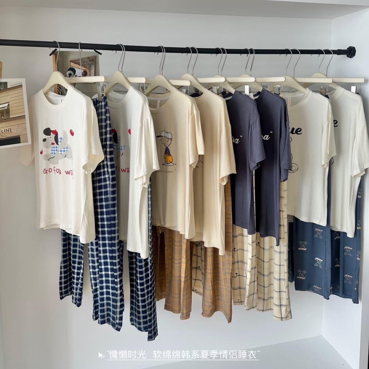 Summer Lazy Time Soft Couple Rayon Modal Pajamas Women's Short-Sleeved Pants Men's Home Wear Set