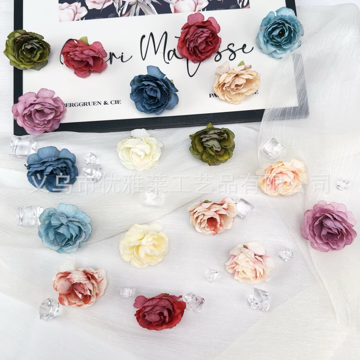 Forest-style Simulated Hibiscus Flower Head DIY Wreath Hair Clip Accessories Silk Flower Wedding Home Decoration Artificial Flower Wholesale