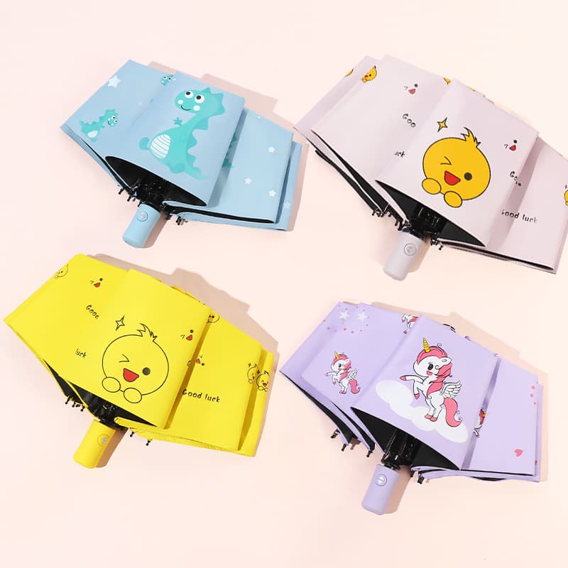 Fully Automatic Rain Umbrella Women's Dual-use for Sun and Rain Wind-resistant Student Cartoon Cute Lightweight Folding Fresh Style Sun Umbrella Sun Protection