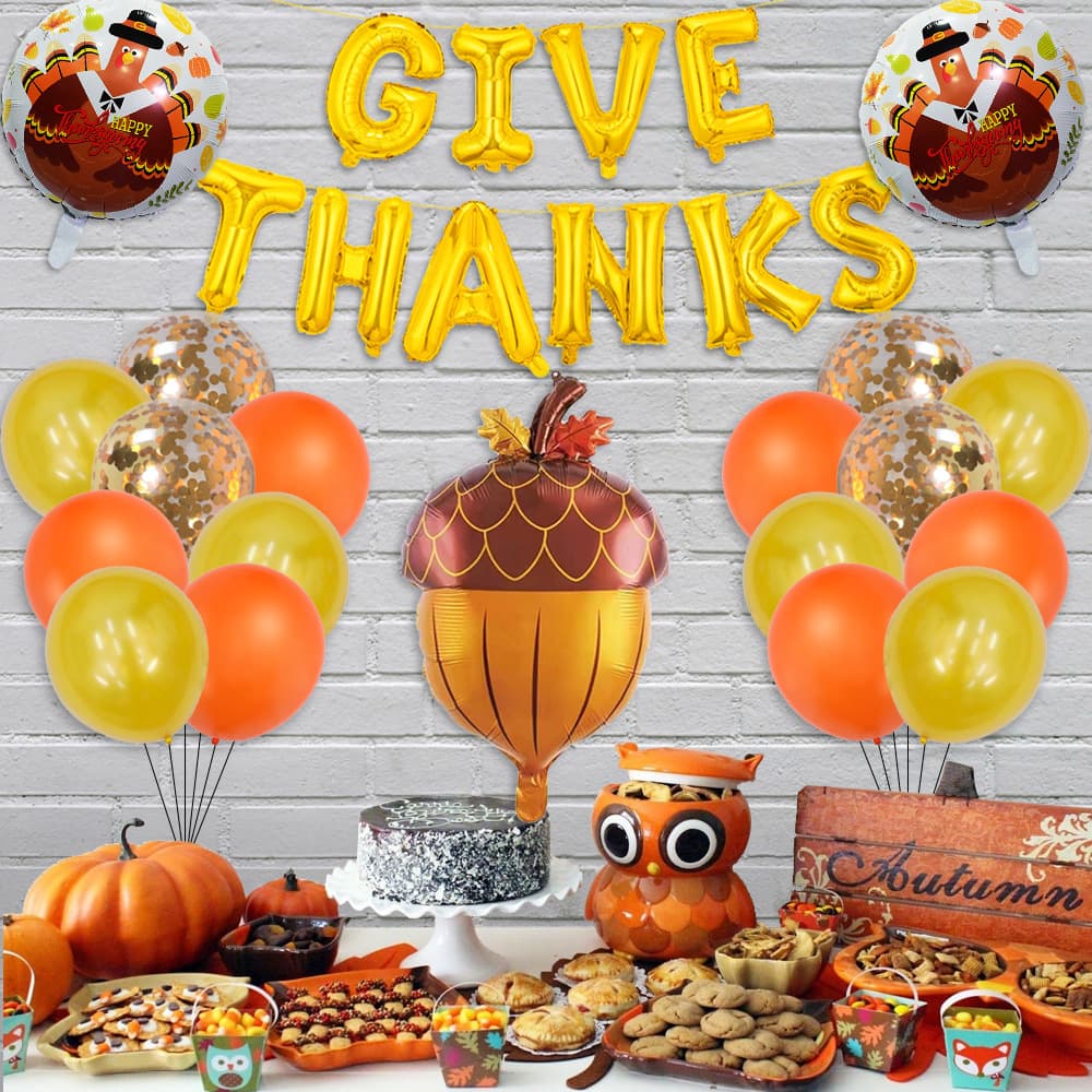 Cross-border New Thanksgiving Balloon Set Thanksgiving Party Pumpkin Maple Leaf Turkey Decorative Balloon Decoration Arrangement