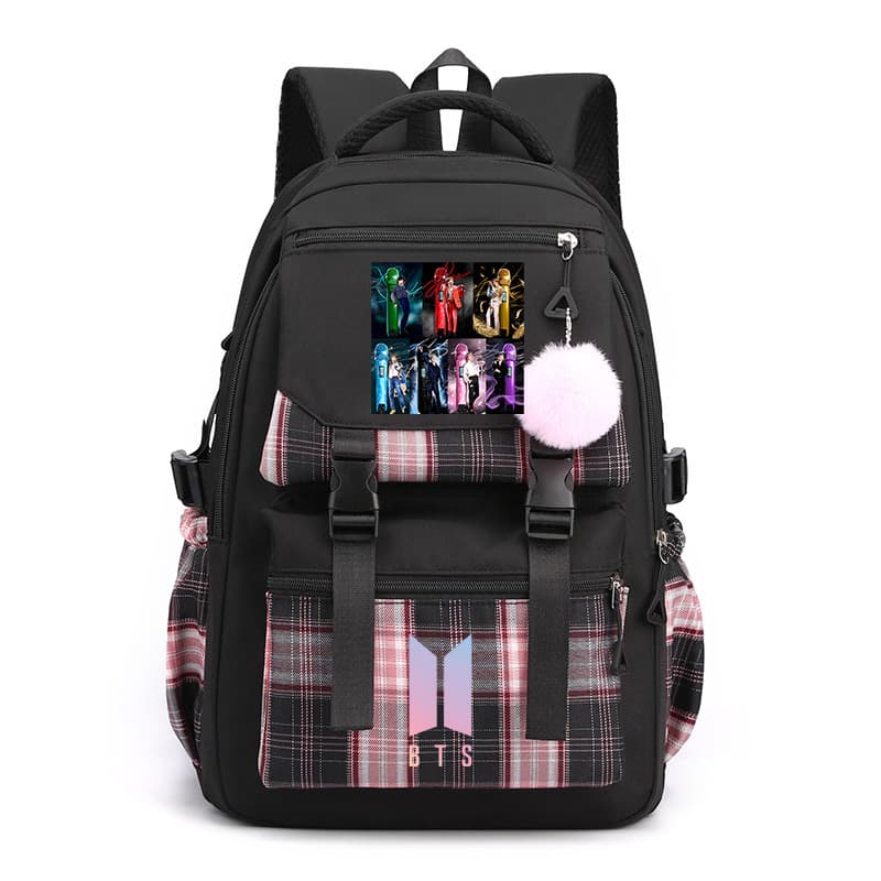 Personalized Microphone Image BTS Themed School Bag Backpack 2026 New Large Capacity Backpack