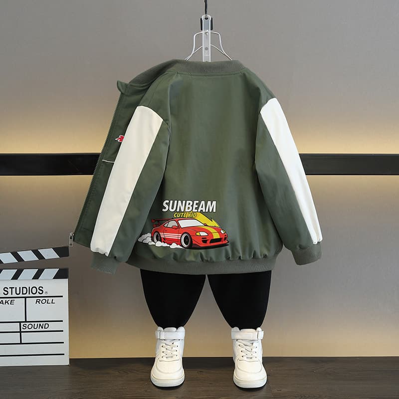 Boys' Autumn Cool Jackets 2026 Medium and Big Children's Spring and Autumn Jackets Children's Fashionable Contrast Color Loose Breathable Baseball Uniforms