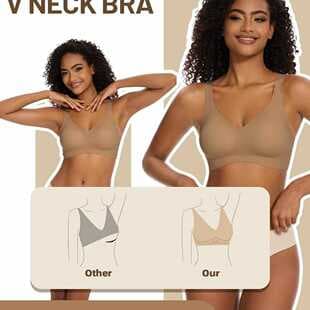 BOUFOR Deep V Bra Low Cut Sexy Push Up Bralettes for Women P