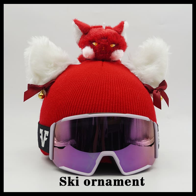 Distinctive Detachable Helmet Hat Cover Doll Cat Ear Ski Hat Cover Accessories Single Board Double Board Universal Glide Decoration