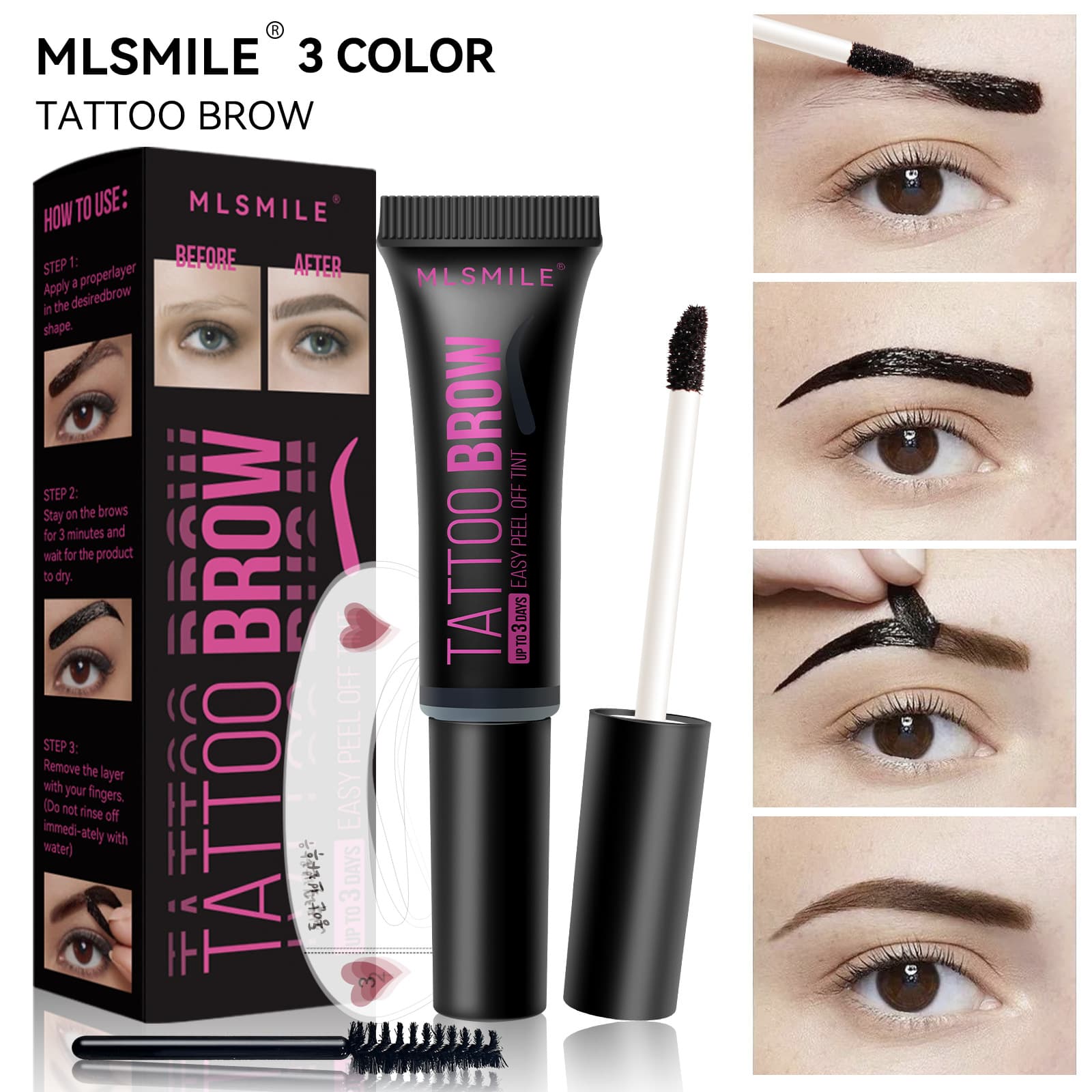 Cross-Border Hot Selling Peel-Off Eyebrow Gel, Eyebrow Dyeing Cream, Long-Lasting Waterproof, Non-Fading, Natural Lazy Eyebrow Dyeing Liquid for Eyebrow Drawing