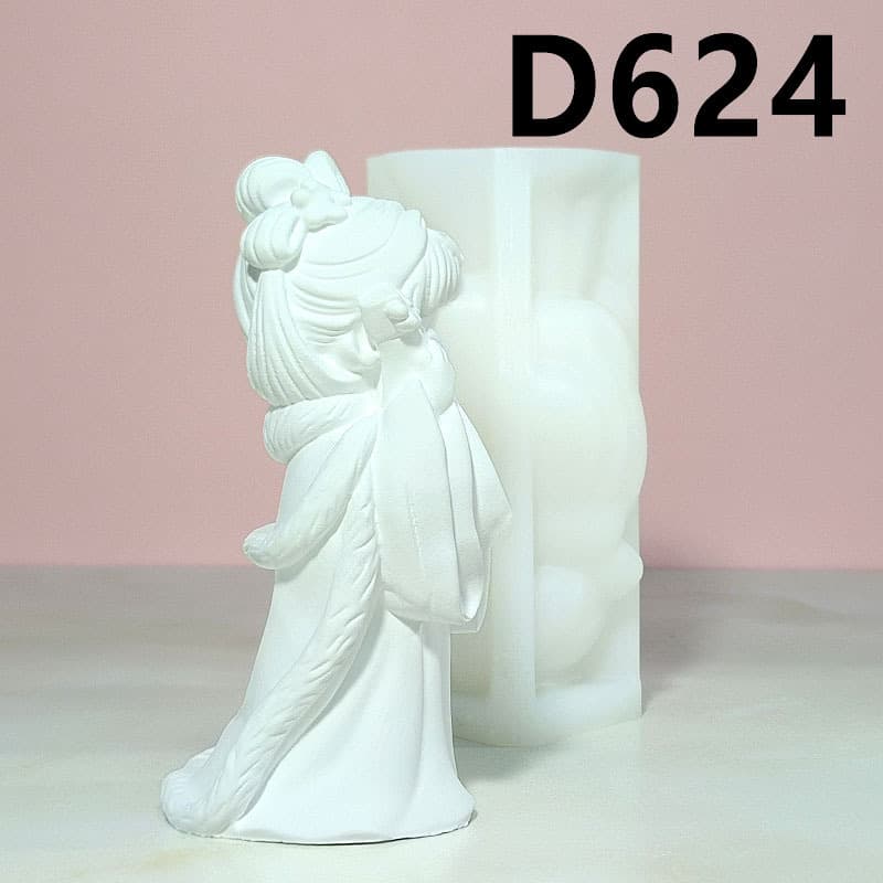 Ancient Style Character Silicone Mold Plaster Resin Glue Concrete DIY Handmade Home Decoration D624