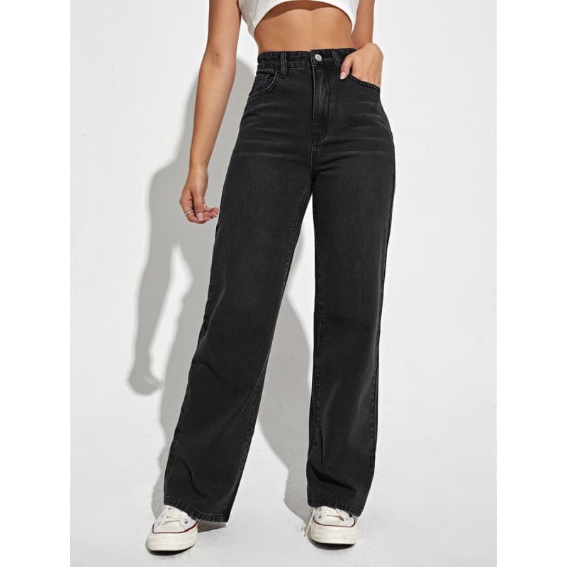 G 20603 High Waist Straight Leg Jeans for Cross-border AliExpress
