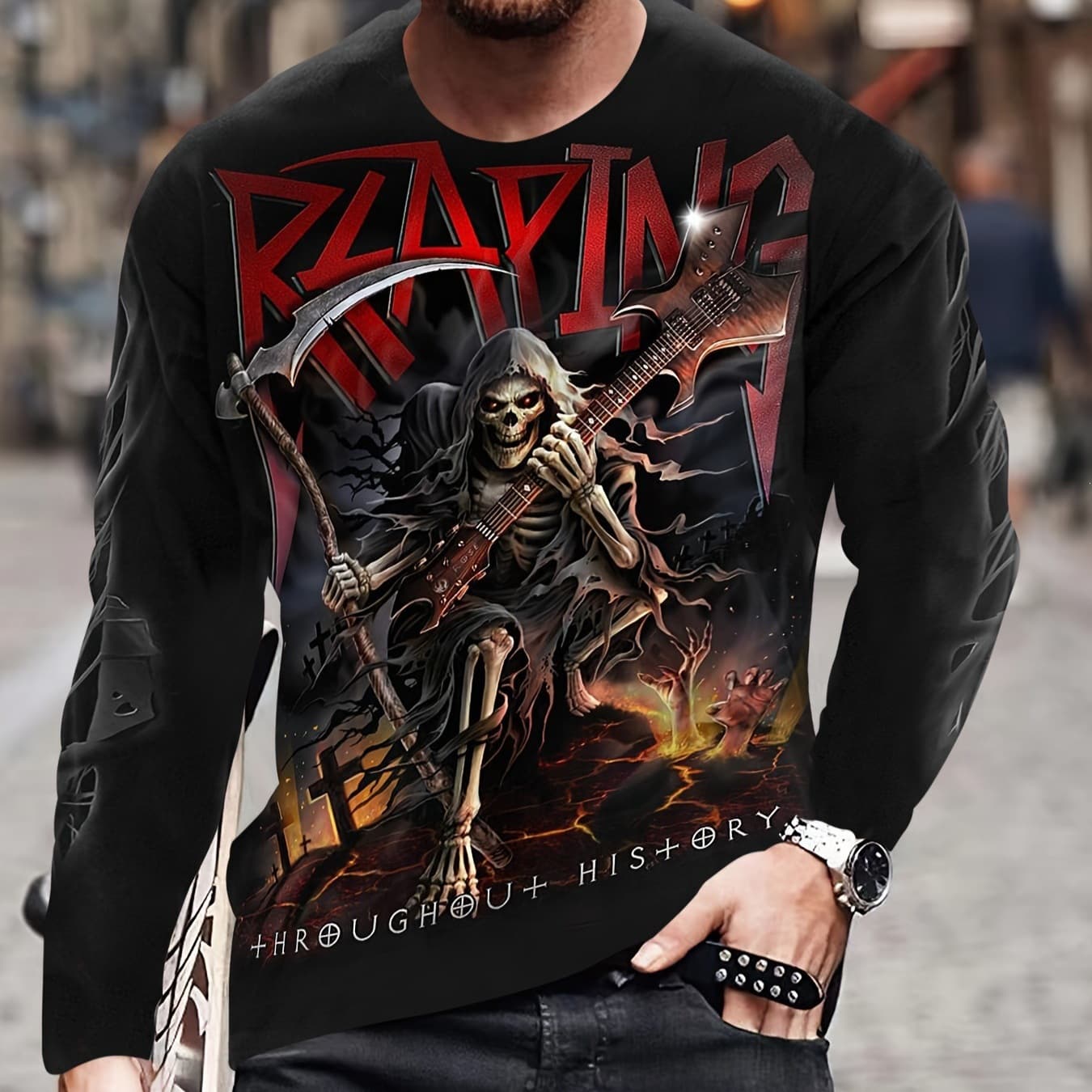 Supports multiple platforms. One-piece drop-shipping long-sleeved T-shirt. Sports, breathable, quick-drying, fashionable 3D printing. Direct sales from manufacturers.