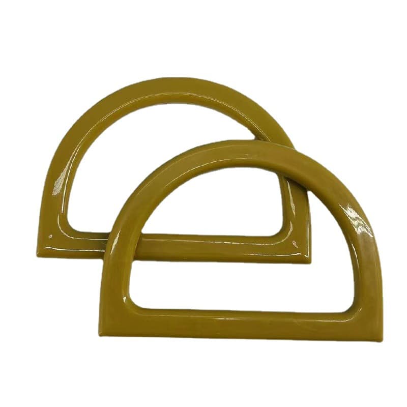 Brown Resin Flat Ring Handbag Holder Spring DIY Accessory Ladies Bag Handle round Ring Wristband Flat Design Handheld
