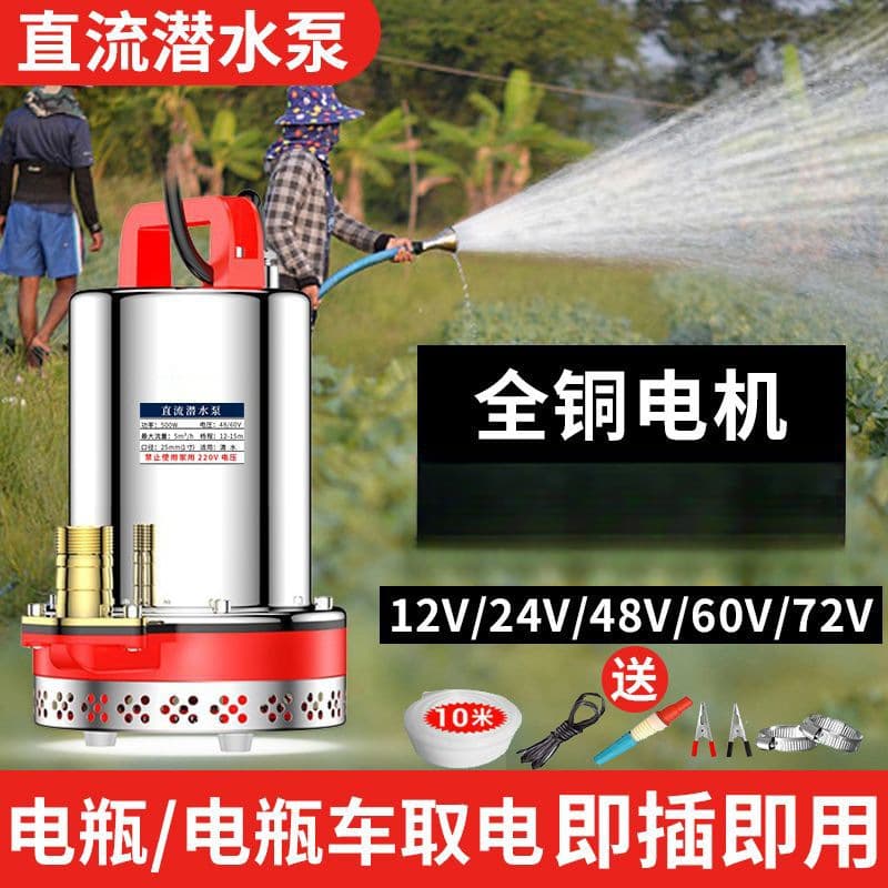 DC Submersible Pump 12V24V48V60V72V Household Water Pump Universal for Electric Vehicle Water Pump