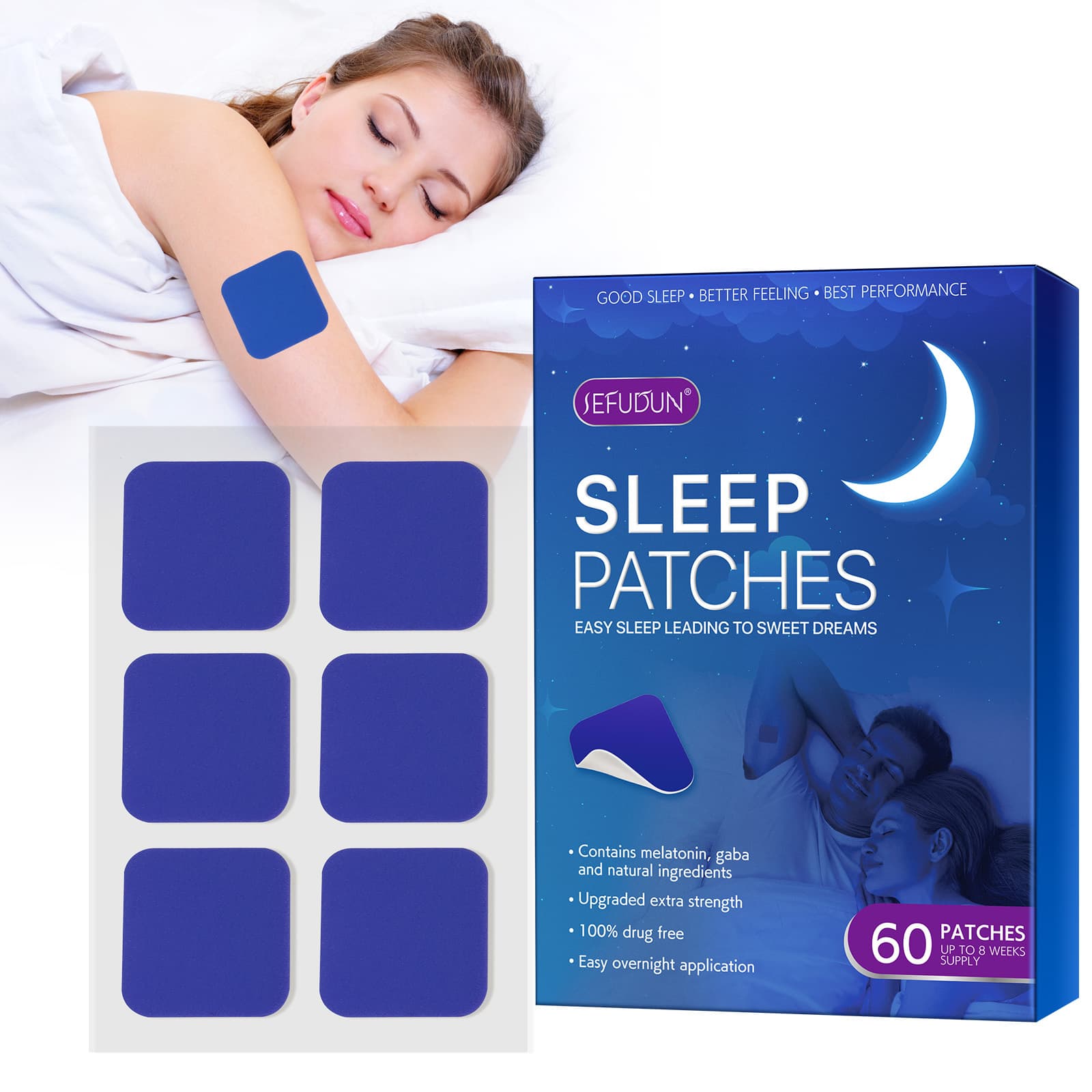 Cross-border SEFUDUN Sleep Patch Herbal Acupoint Tranquilizing Plaster Lavender Patch
