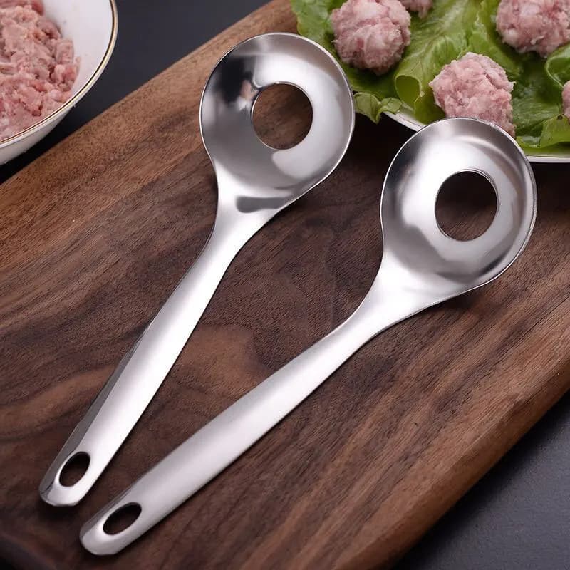 Stainless Steel Meatball Press Tool for Frying, Home Meatball Maker for Meatballs, Fish Balls, Shrimp Paste, Meat Scoop Spoon