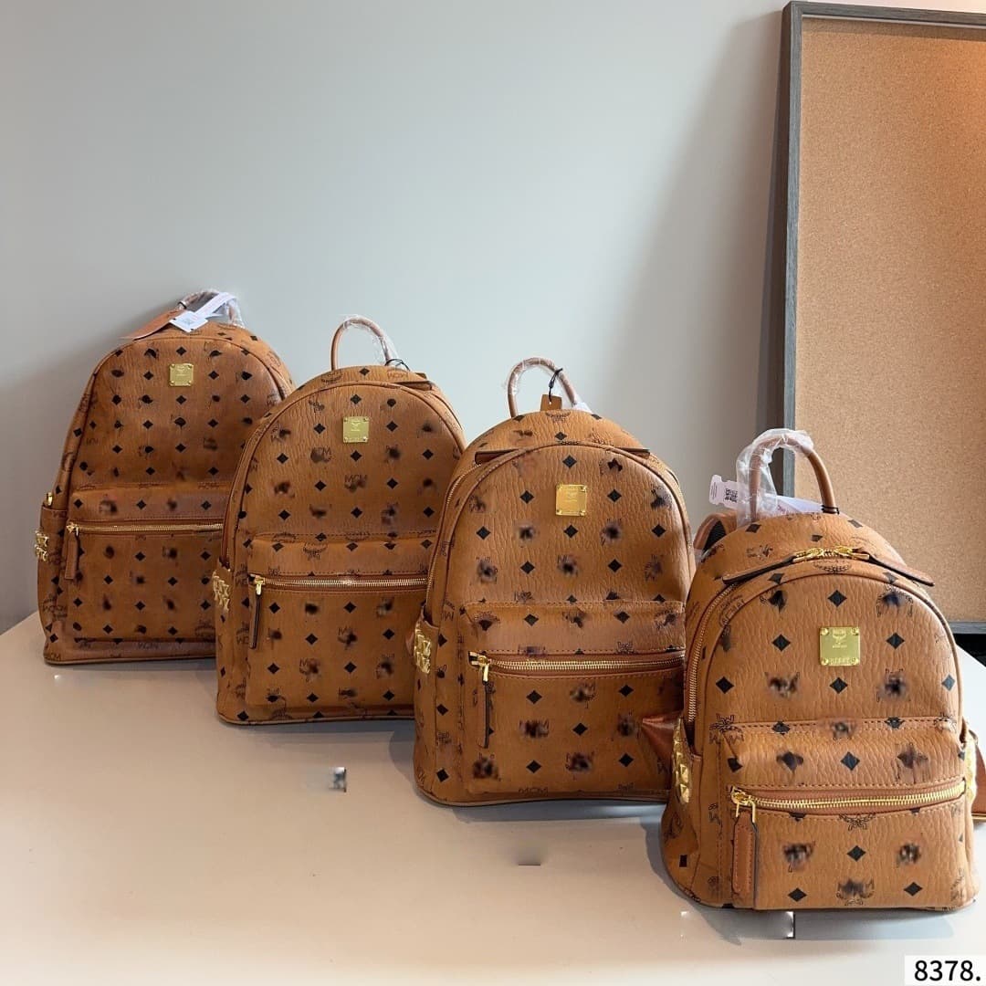 Tote bag women's MC men's and women's same style rivet medium backpack fashion versatile backpack lv commuter travel bag