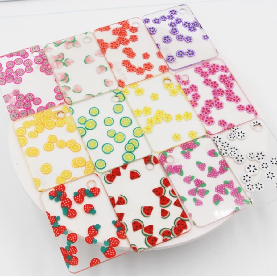 Semi-transparent acrylic for fruits and flowers, injection molding technology, cute PMMA jelly-like frosted light-transmitting effect.