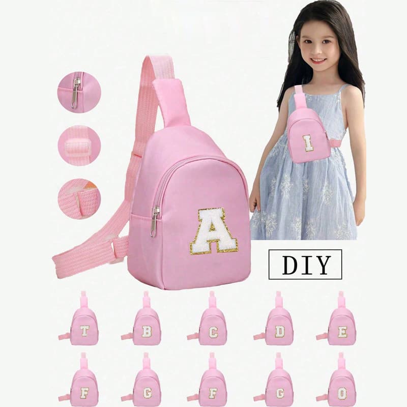 DIY Nylon Letter Chest Bag, Waterproof Nylon Crossbody Bag, Sports Waist Bag, Fitness Chest Bag, Cross-border Running Storage
