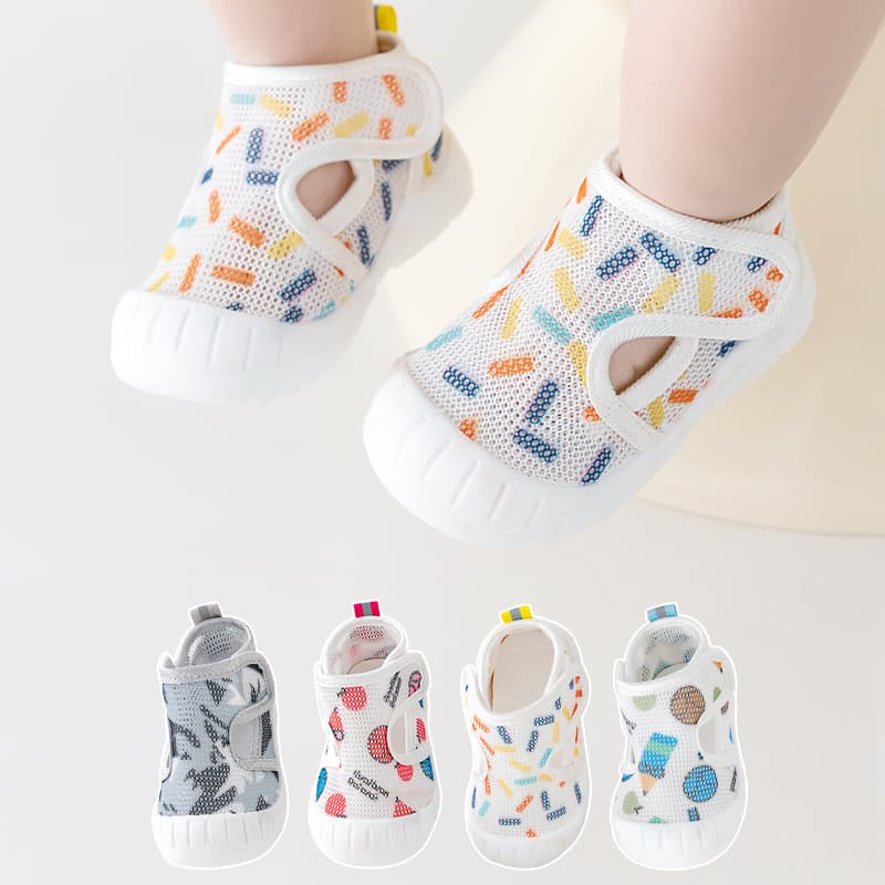 Baby Sandals for Boys Summer Infant Walking Shoes 0-1-2 Years Old Non-Slip Soft Sole Toddler Mesh Shoes for Girls
