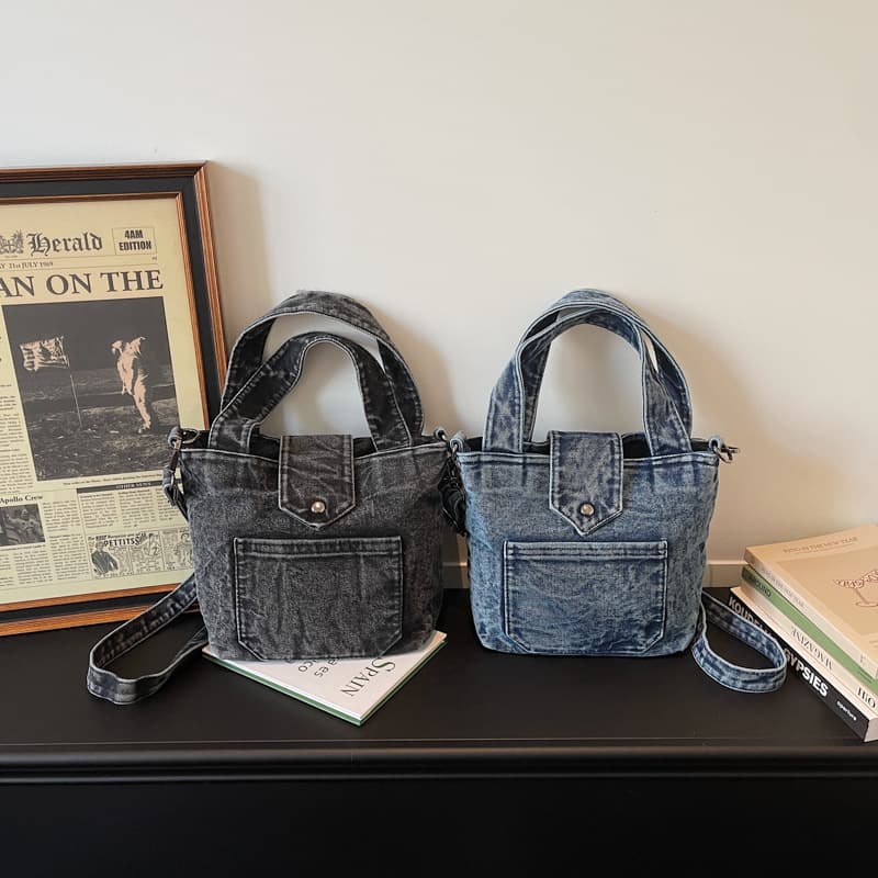 Cross-border retro denim boys and girls shoulder bag casual simple baby handbag 2026 new children's crossbody bag