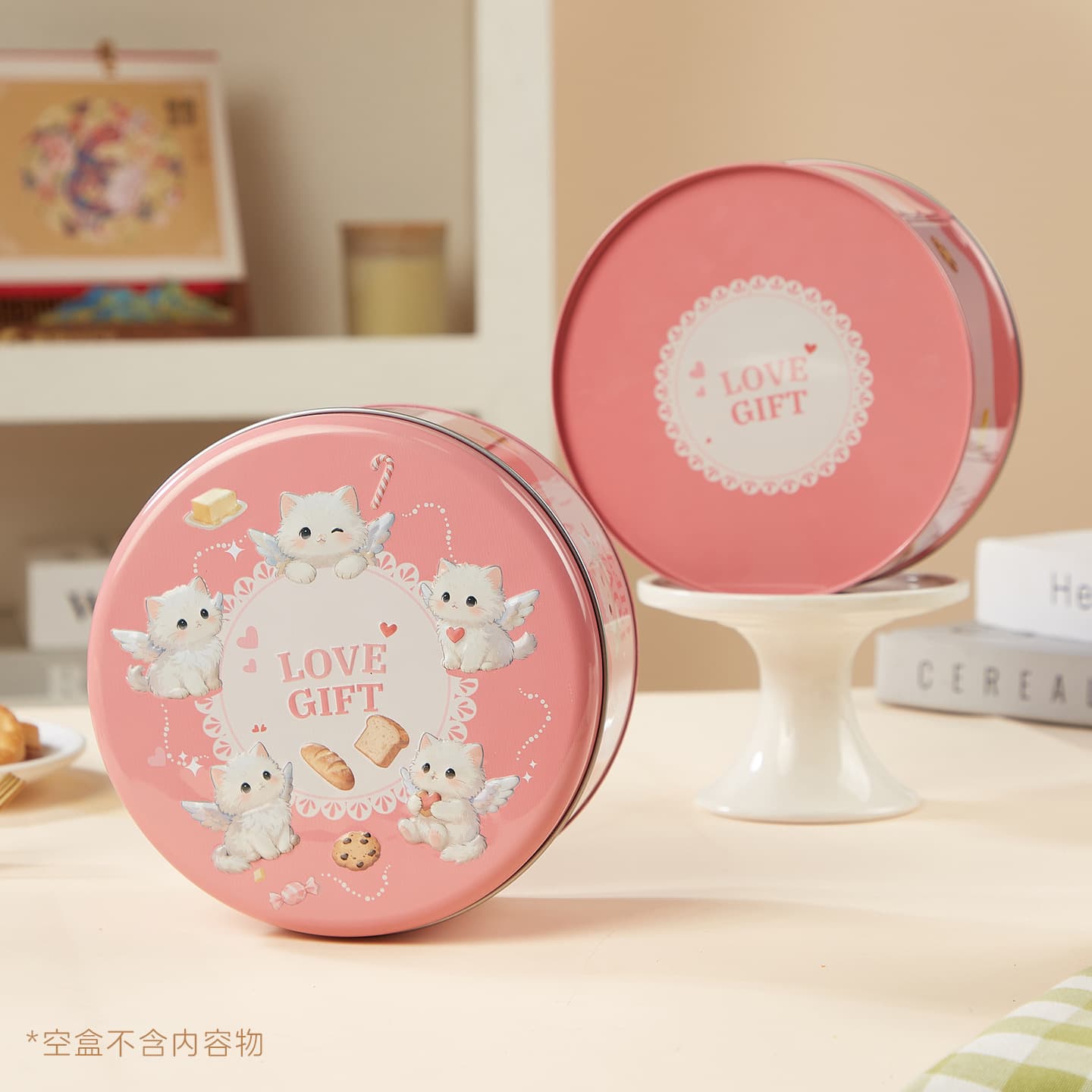Tin box for cookies, mousse cake, snowflake pastry, Christmas cookies, candy tin box