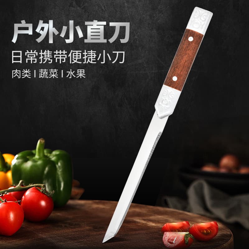 Outdoor Self-Defense Camping Portable Multifunctional Fruit Knife Pen Knife High-Quality Outdoor Handle Meat Knife Small Straight Knife