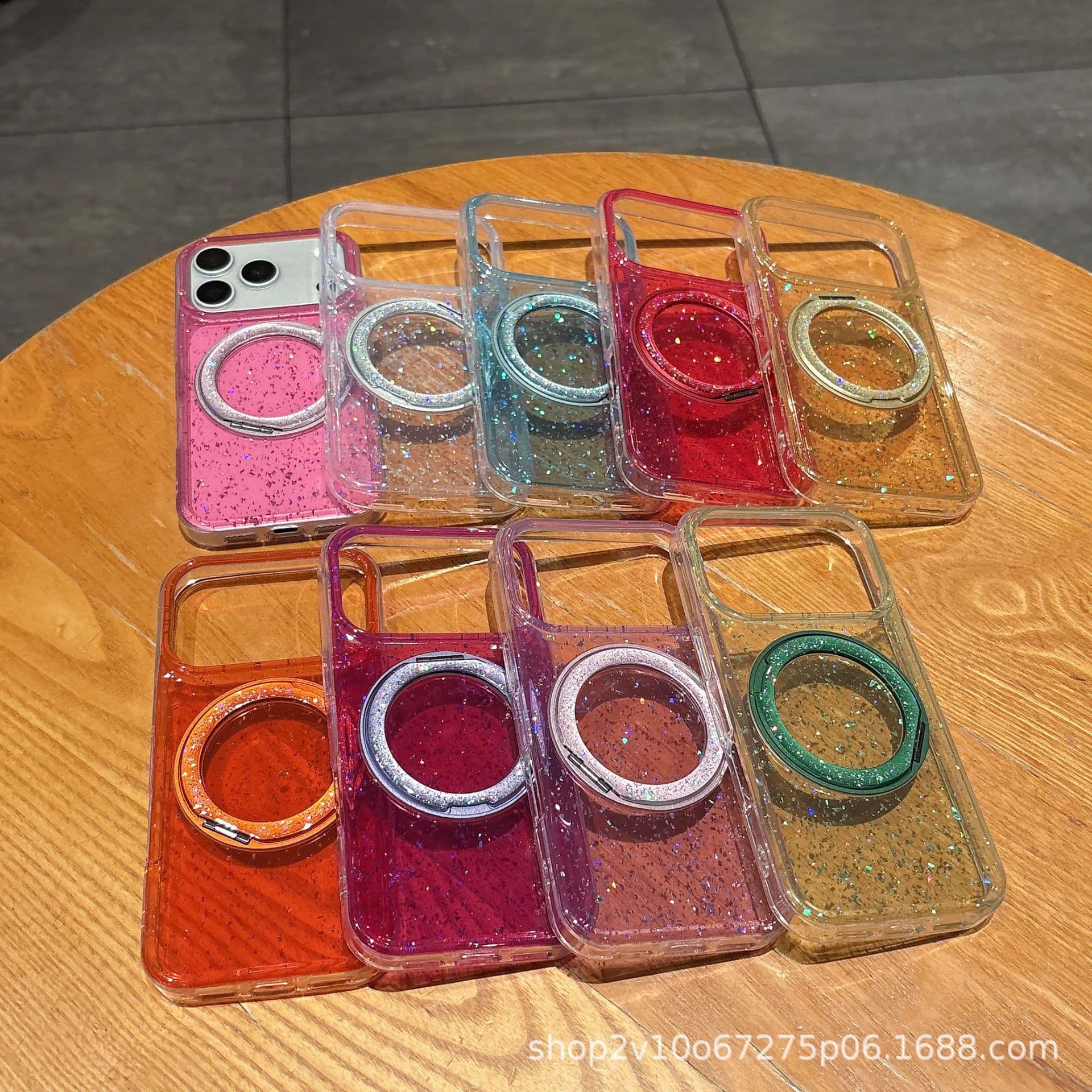 360 Rotating Bracket Glitter Sparkle Case Compatible with Xiaomi 17 Pro, 14 Pro Protective Cover Shockproof 15 Pro