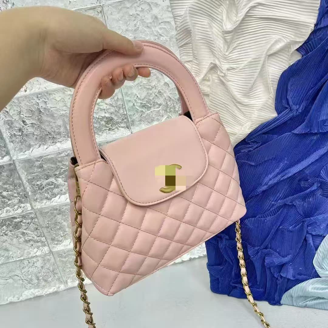 Hong Kong Fashion Women's Handbag 2025 New Style Tote Bag Small Fragrance Chain Crossbody Bag Diamond Grid Kelly Bag