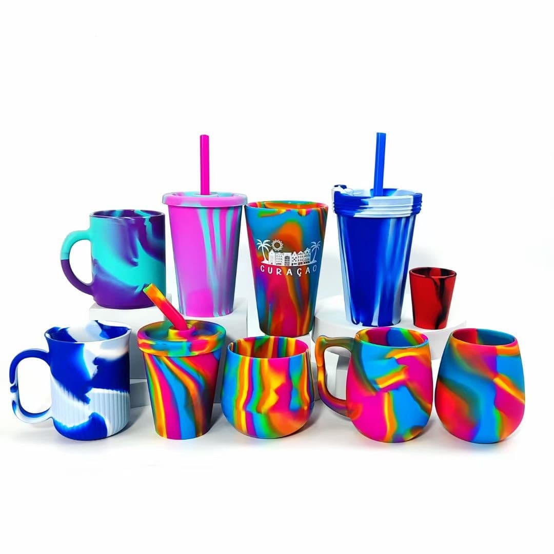 Amazon Bestseller Outdoor Travel Beach Party Portable Shatterproof Colorful Silicone Cup - Mixed Color Beer Beverage Cup
