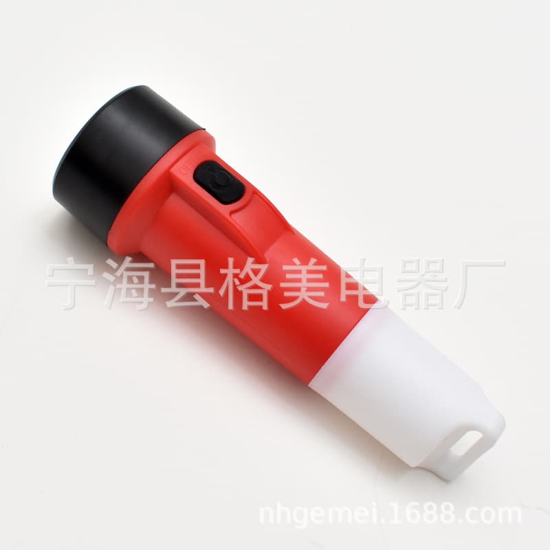 LED flashlight strong light lighting portable emergency camping mini flashlight 3AAA dry battery ABS plastic flashlight