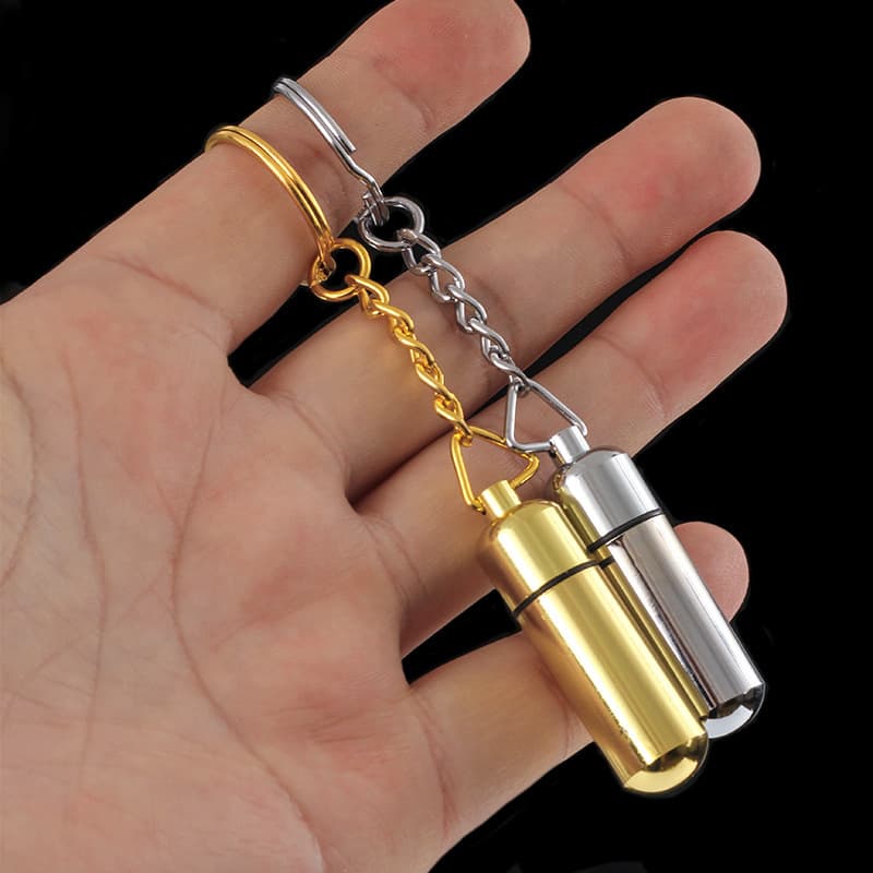 Cigar punch, hole opener, drill, portable cigar cutter, tool and accessories, silver with keychain